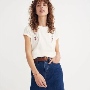 Madewell Stretch Denim Straight Mini Skirt: Step-Hem Edition